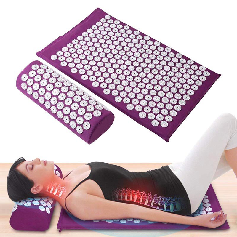 Массажная подушка акупрессурный коврик для снятия стресса боли в спине