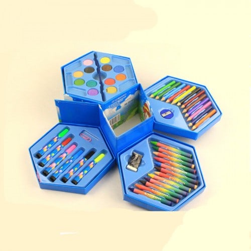 Детский набор для рисования из 46 предметов в картонной коробке.
