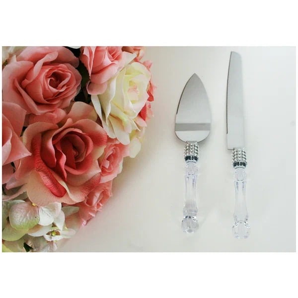Набор свадебный для торта: нож и лопатка.