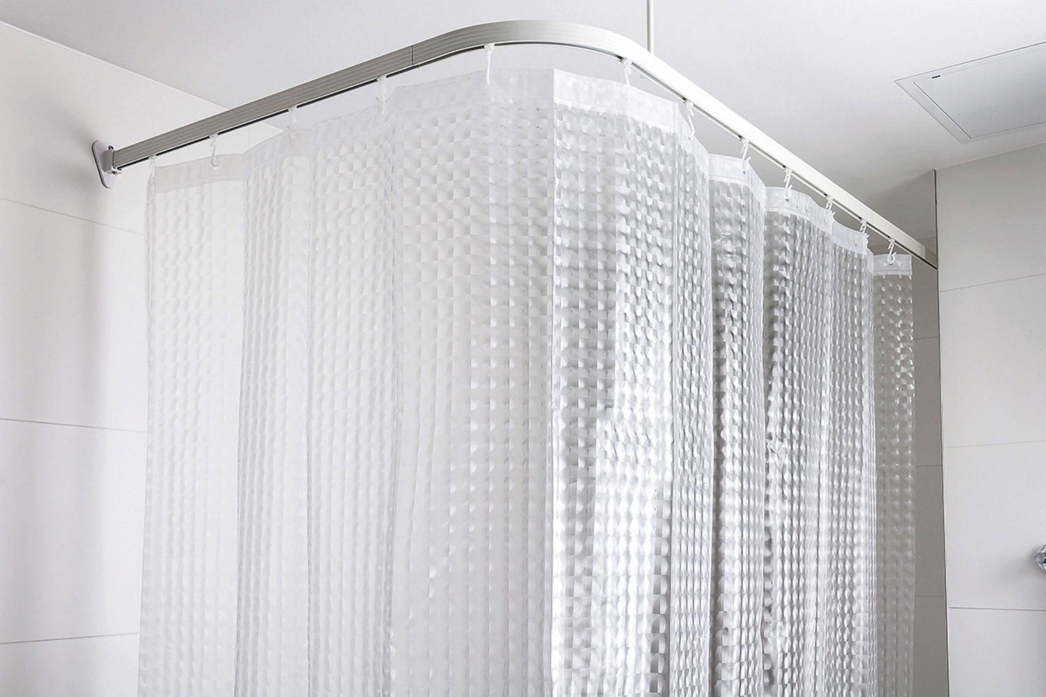 Штора для ванной с 3D эффектом / 180 х 180 см / цвет белый (прозрачный)